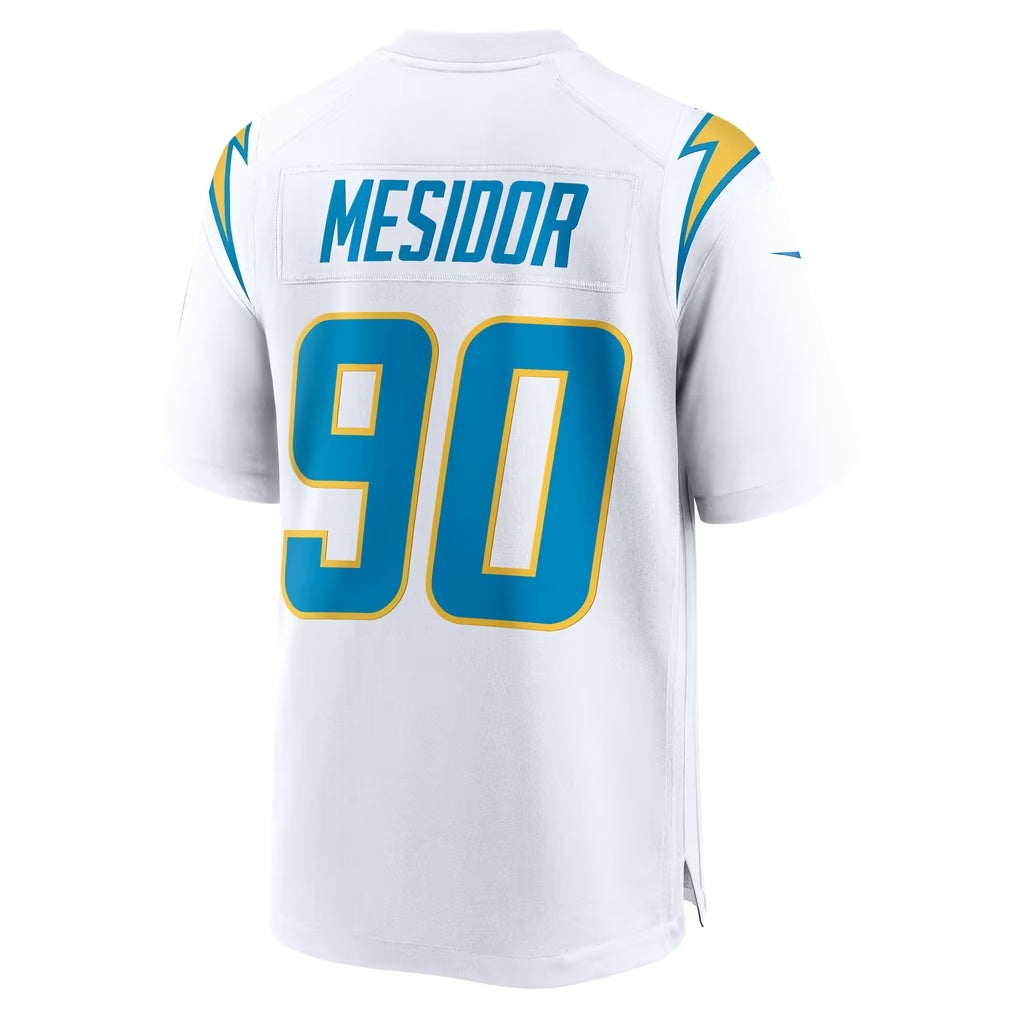 LA.Chargers #90 Akheem Mesidor White Game Football Jersey