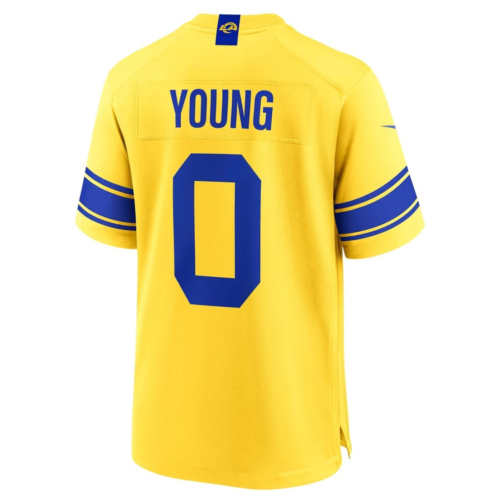 LA.Rams #0 Byron Young Gold Alternate Classic Sol Game Football Jersey