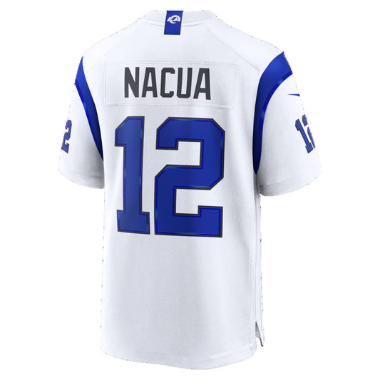 LA.Rams #12 Puka Nacua Fearsome White Game Football Jersey