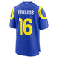LA.Rams #16 Tru Edwards Royal Team Game Stitched Football American Jersey