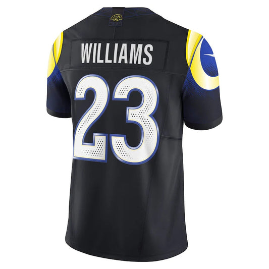 LA.Rams #23 Kyren Williams 2025 Rivalries Collection Limited Jersey - Midnight Blue Stitched American Football Jerseys