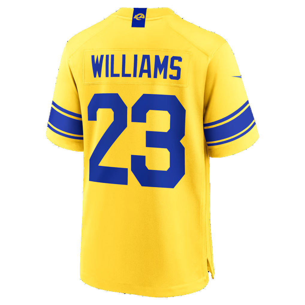 LA.Rams #23 Kyren Williams Classic Sol Game Football Jersey