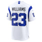 LA.Rams #23 Kyren Williams Fearsome White Game Football Jersey