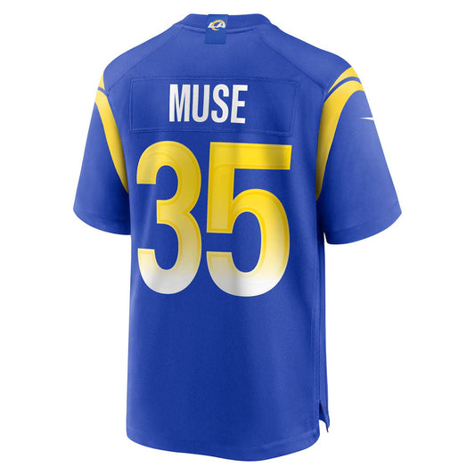 LA.Rams #35 Nick Muse Royal Team Game Stitched American Football Jerseys