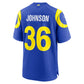 LA.Rams #36 Alex Johnson Royal Team Game Stitched Football American Jersey