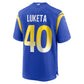 LA.Rams #40 Jesse Luketa Royal Team Game Stitched American Football Jerseys
