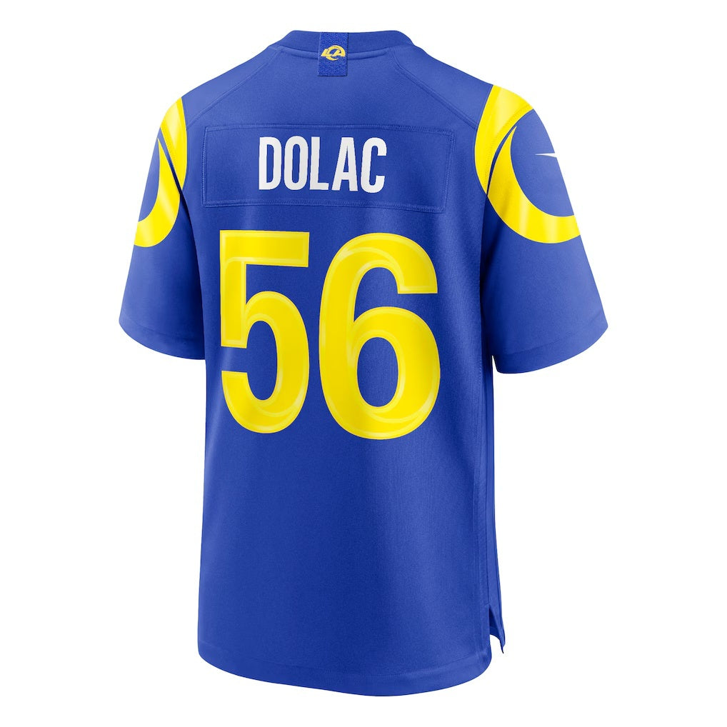 LA.Rams #56 Shaun Dolac Royal Team Game Football Jersey