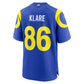 LA.Rams #86 Max Klare Royal Team Game Stitched Football American Jersey