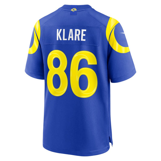 LA.Rams #86 Max Klare Royal Team Game Stitched Football American Jersey