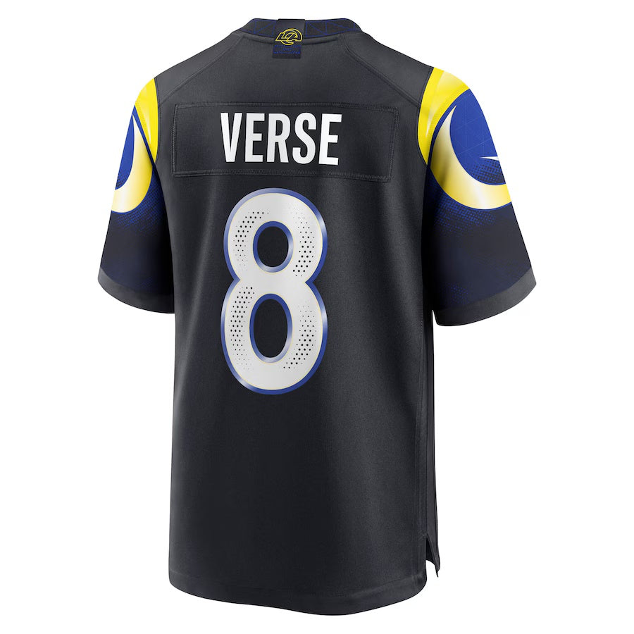 LA.Rams #8 Jared Verse 2025 Rivalries Collection Game Jersey - Midnight Blue Stitched American Football Jerseys