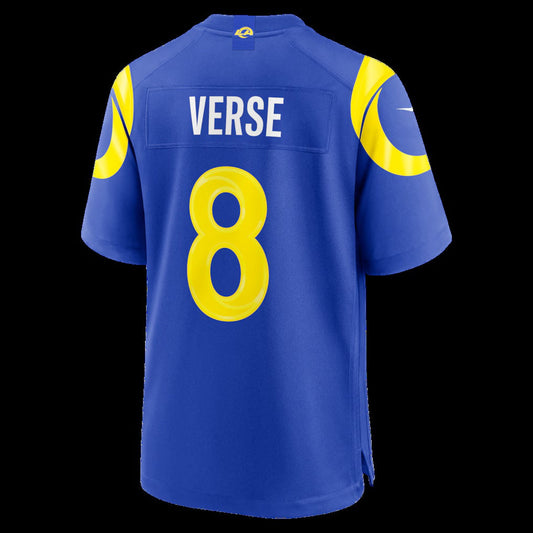 LA.Rams #8 Jared Verse Royal Team Game Player Stitched Football American Jersey