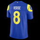 LA.Rams #8 Jared Verse Royal Vapor F.U.S.E. Sewn Down Limited Stitched Football American Jersey