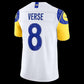 LA.Rams #8 Jared Verse White Vapor F.U.S.E. Sewn Down Limited Stitched Football American Jersey