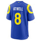 LA.Rams #8 Tutu Atwell Royal Team Game Football Jersey