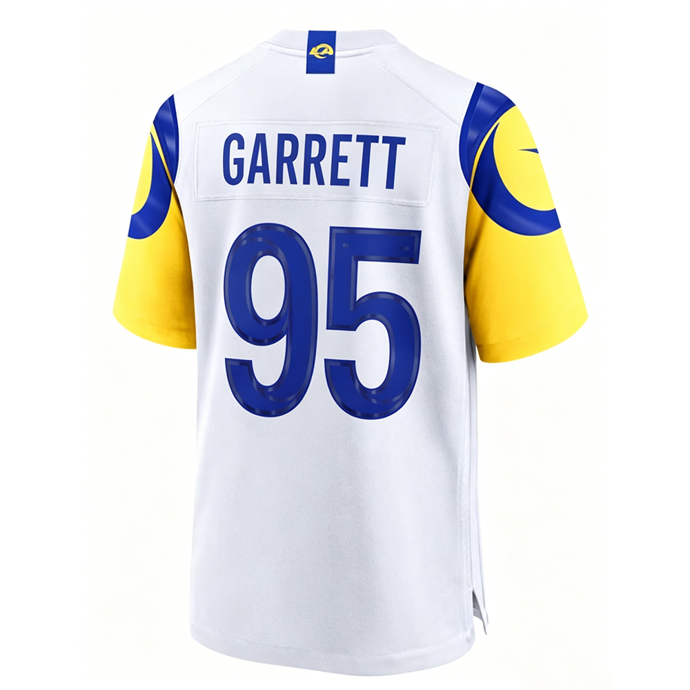 LA.Rams #95 Myles Garrett White Game Stitched Football American Jersey