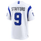 LA.Rams #9 Matthew Stafford Fearsome White Game Football Jersey