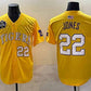 L.Tigers #22 Jared Jones Gold 2025 World Series Stitched Baseball American College Jerseys