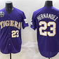 L.Tigers #23 Luis Hernandez Purple 2025 World Series Stitched Baseball American College Jerseys