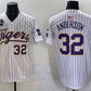 L.Tigers #32 Kade Anderson White Pinstripe 2025 World Series Stitched Baseball American College Jerseys