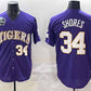L.Tigers #34 Chase Shores Purple 2025 World Series Stitched Baseball American College Jerseys