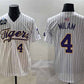 L.Tigers #4 Steven Milam White Pinstripe 2025 World Series Stitched Baseball American College Jerseys