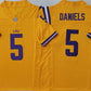 L.Tigers #5 Jayden Daniels Yellow F.U.S.E. Stitched American College Jerseys