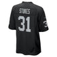LV.Raiders #31 Treydan Stukes Black Team Game Football Jersey