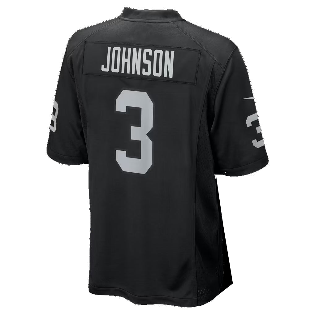 LV.Raiders #3 Taron Johnson Black Team Game Football Jersey