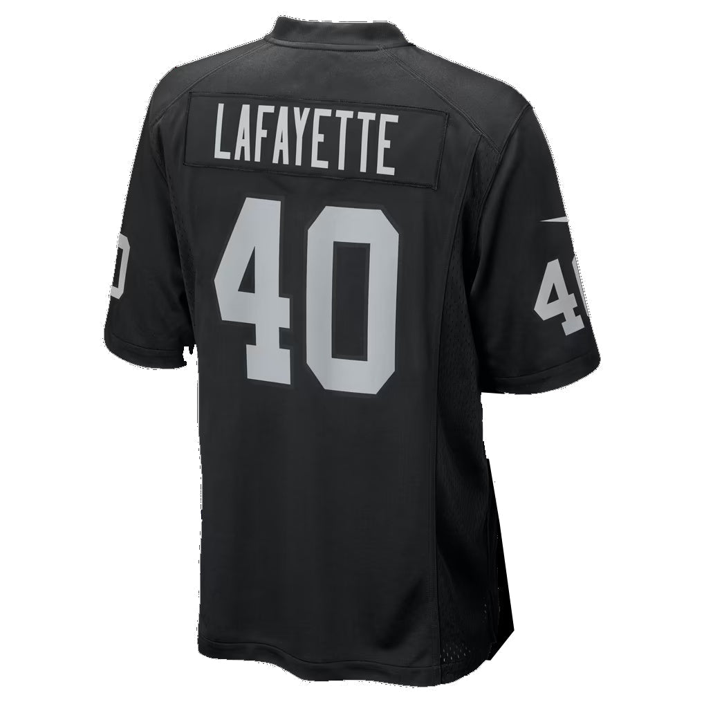 LV.Raiders #40 Devin Lafayette Black Team Game Football Jersey