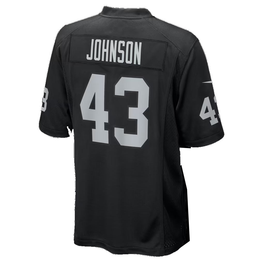 LV.Raiders #43 Dalton Johnson Black Team Game Football Jersey