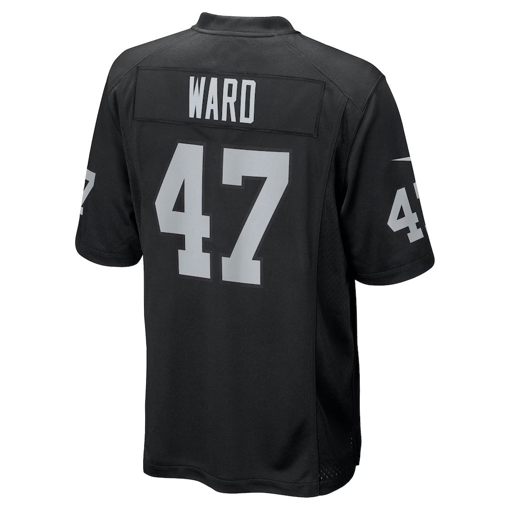 LV.Raiders #47 Alex Ward Black Team Game Football Jersey