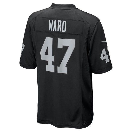 LV.Raiders #47 Alex Ward Black Team Game Football Jersey