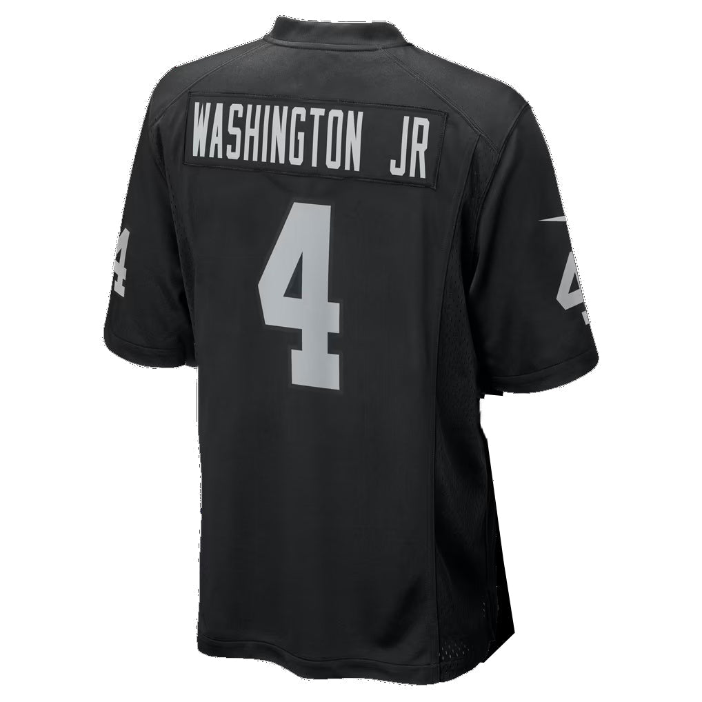 LV.Raiders #4 Mike Washington Jr. Black Team Game Football Jersey