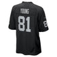 LV.Raiders #81 Dareke Young Black Team Game Football Jersey