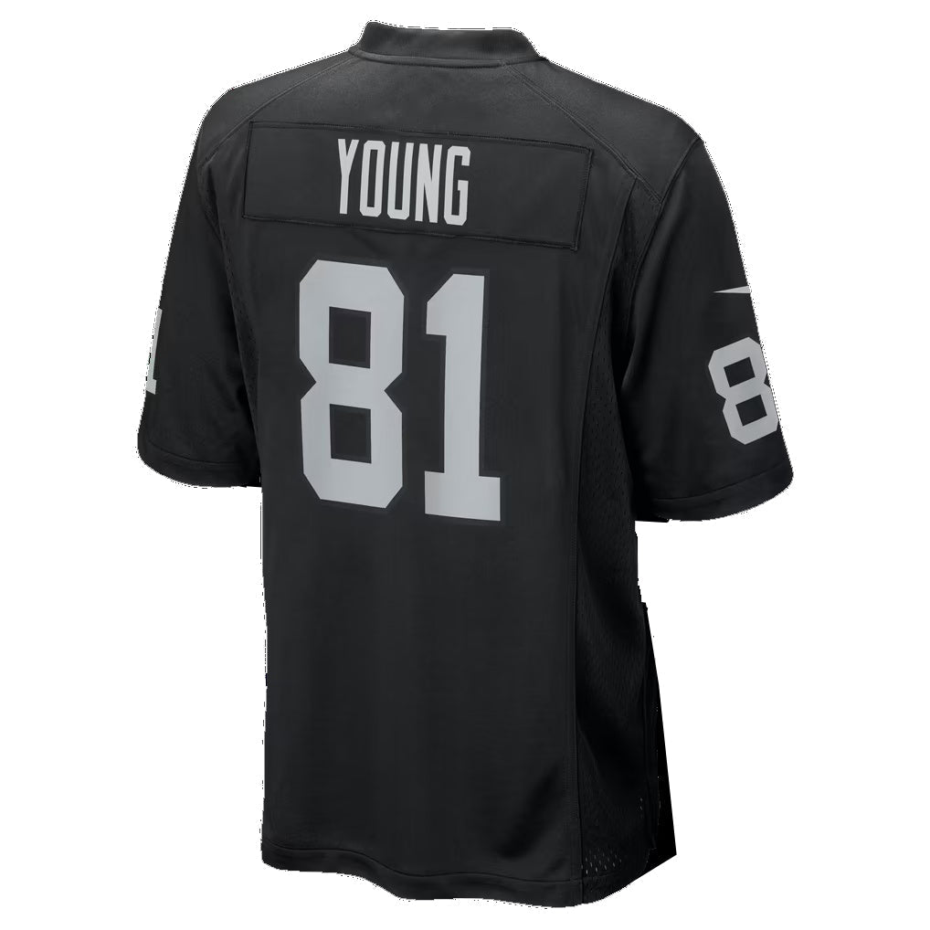 LV.Raiders #81 Dareke Young Black Team Game Football Jersey