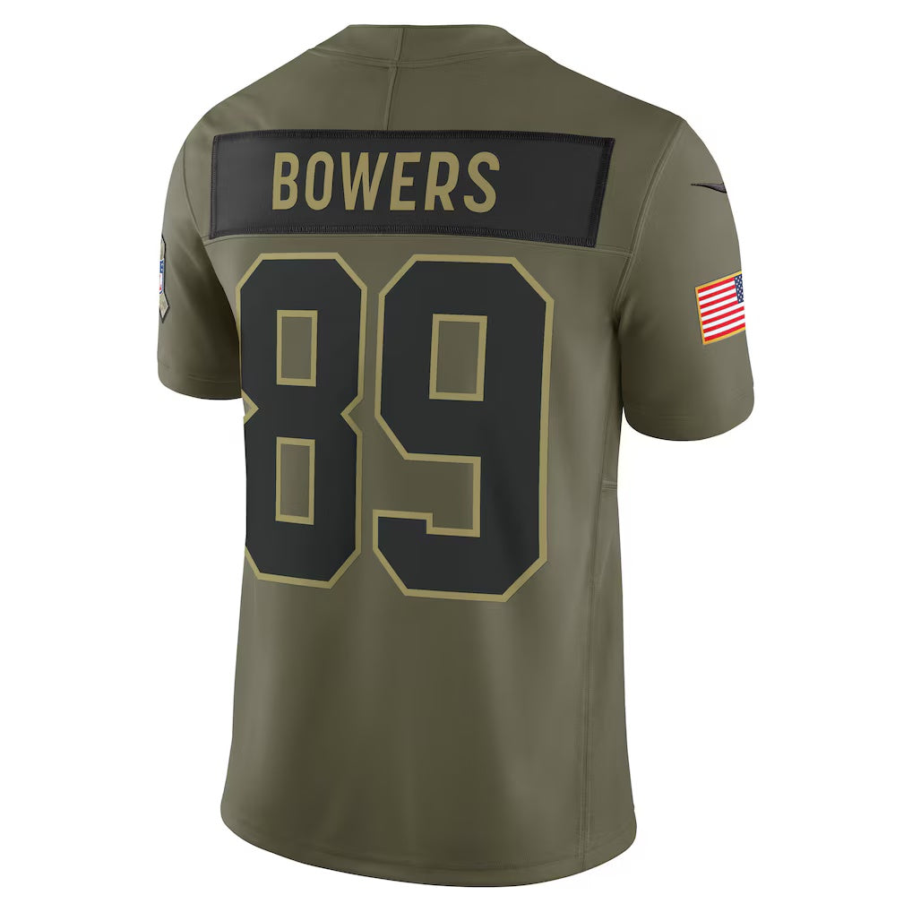 LV.Raiders #89 Brock Bowers Olive 2025 Salute to Service Limited Ameri ...