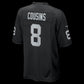 LV.Raiders #8 Kirk Cousins Black Team Game Stitched Football American Jersey