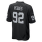LV.Raiders #92 JJ Pegues Black Team Game American Football Jerseys