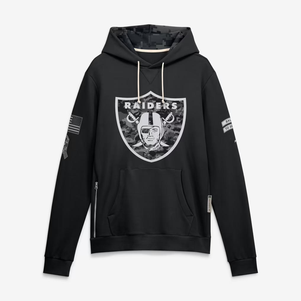 LV.Raiders 2026 Salute To Service Club Pullover Hoodie Cheap sale Birthday and Christmas gifts Stitched American Football Jersey