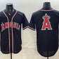 Los Angeles Angels Team Big Logo 2026 Fashion Replica Black Out Stitched Jersey