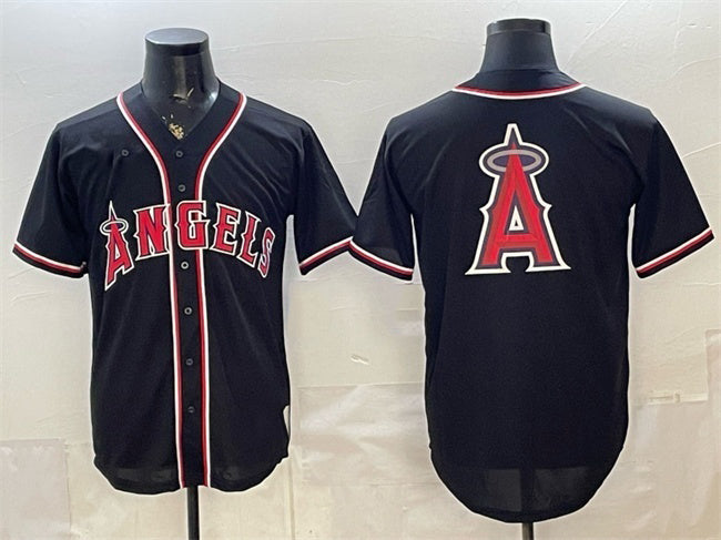 Los Angeles Angels Team Big Logo 2026 Fashion Replica Black Out Stitched Jersey