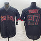 Los Angeles Angels #27 Mike Trout Lights Out Black Fashion Cool base  Stitched Baseball Jerseys