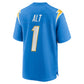 LA.Chargers #1 Joe Alt 2024 Draft First Round Pick Player Game Jersey - Powder Blue American Football Jerseys