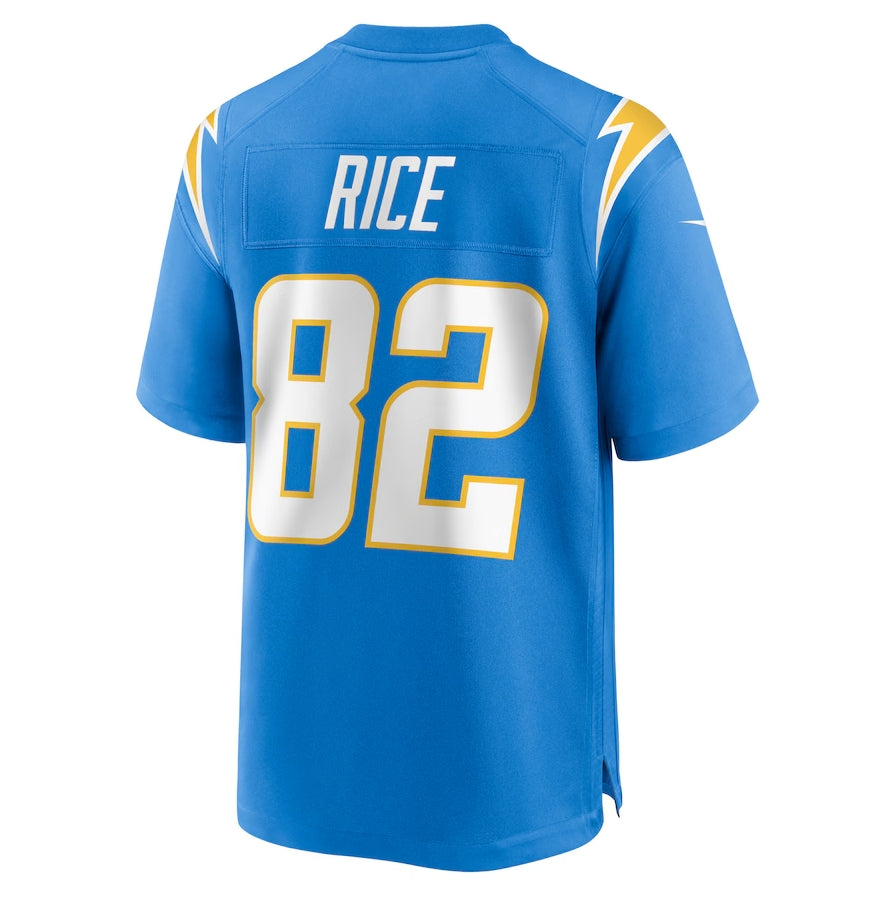 LA.Chargers #82 Brenden Rice Team Game Jersey - Powder Blue American F ...