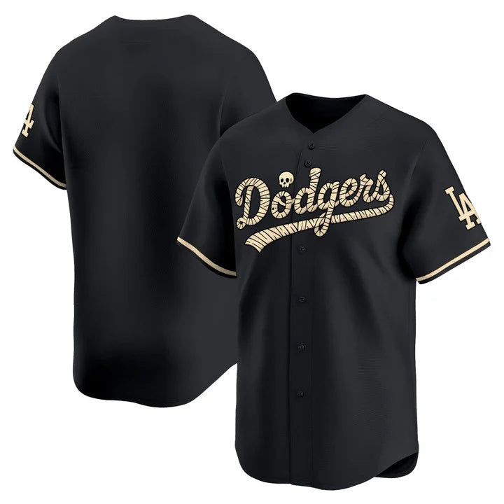 Los Angeles Dodgers Black 'Halloween Mummy Edition' Premier Limited Jersey - Stitched Baseball Jersey