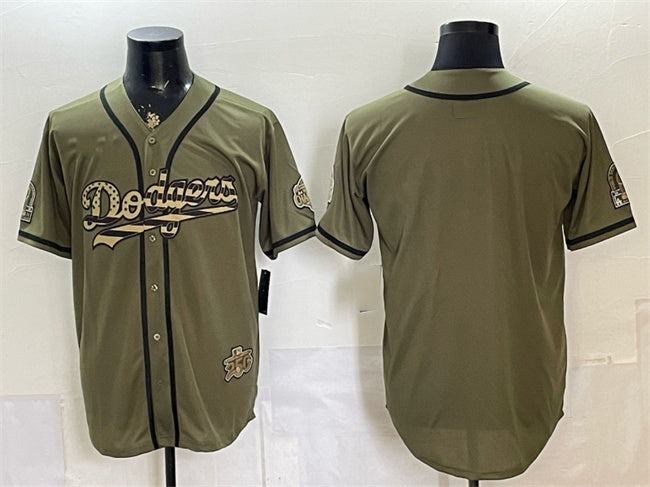 Los Angeles Dodgers Blank Olive 2026 Armed Forces Day Stitched Jersey