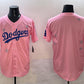 Los Angeles Dodgers Blank Pink 2025 Tokyo Series Limited Stitched Baseball Jersey