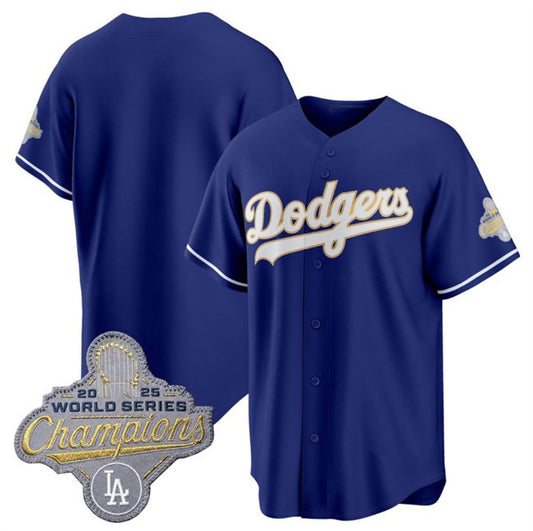 Los Angeles Dodgers Blank Royal 2026 Alternate Gold Collection Stadium Stitched Baseball Jersey