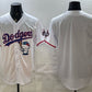 Los Angeles Dodgers Blank White Hello Kitty Night 2025 World Series Champions Patch Stitched Jersey