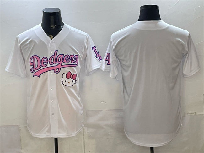 Los Angeles Dodgers Blank White Hello Kitty Night Stitched Jersey